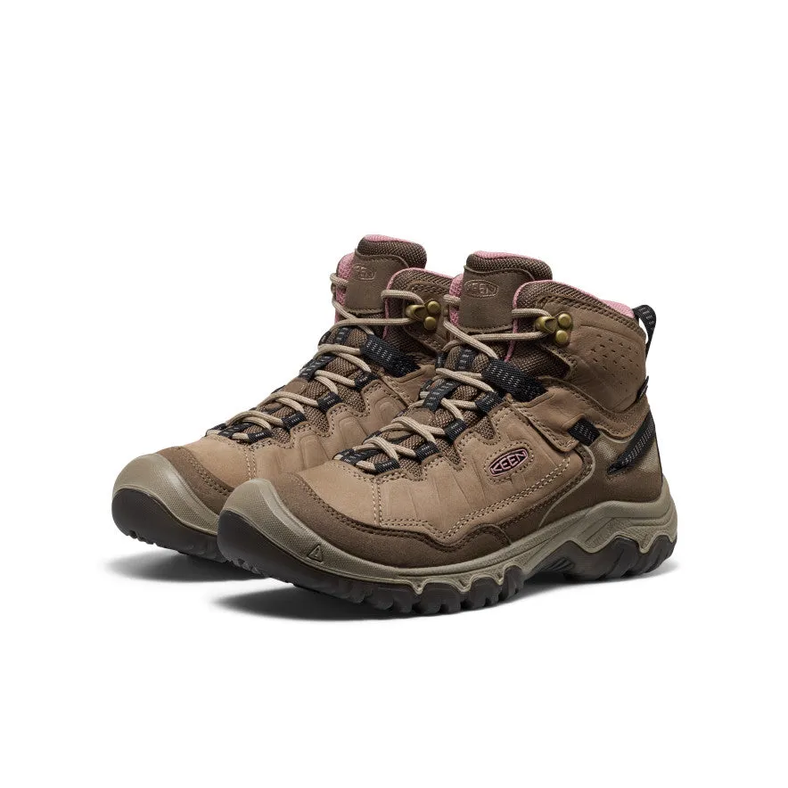 Trail Comfort Fit Heavy Duty Walking Boots Women's Targhee IV Waterproof Hiking Boot  |  Brindle/Nostalgia Rose