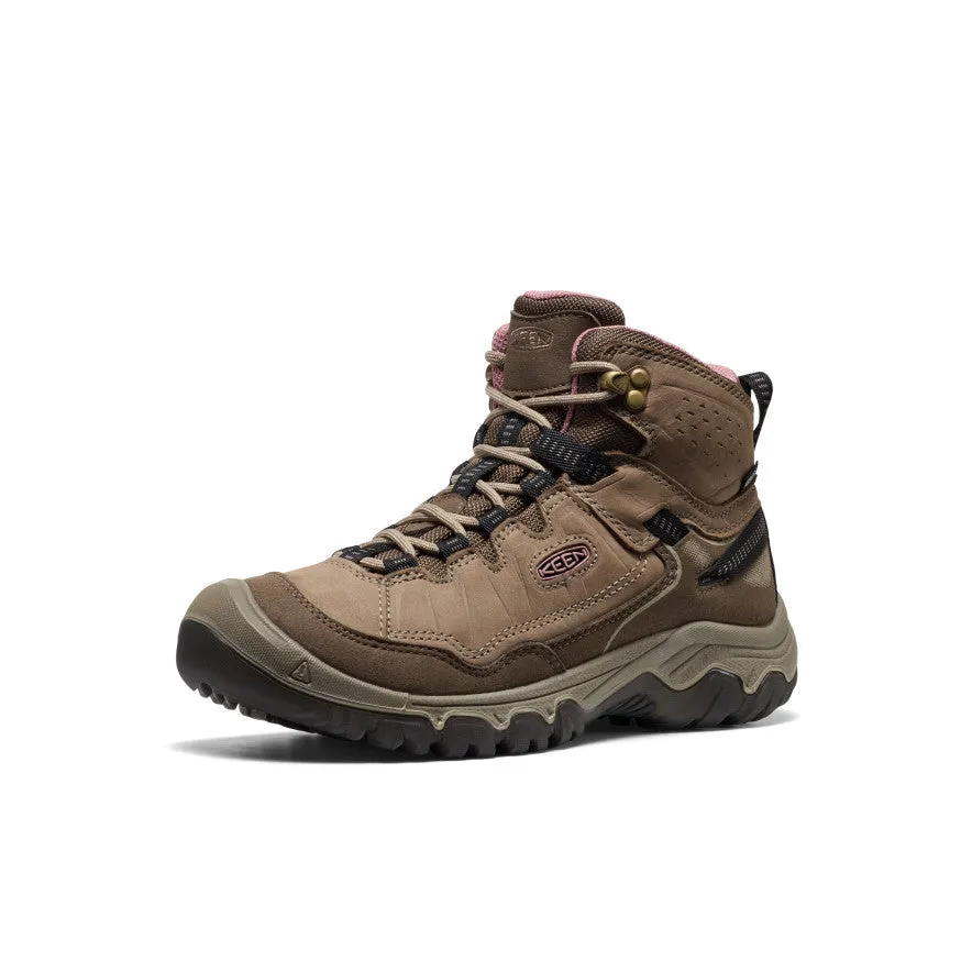 Extreme Cold Biking Trip Women's Targhee IV Waterproof Hiking Boot  |  Brindle/Nostalgia Rose