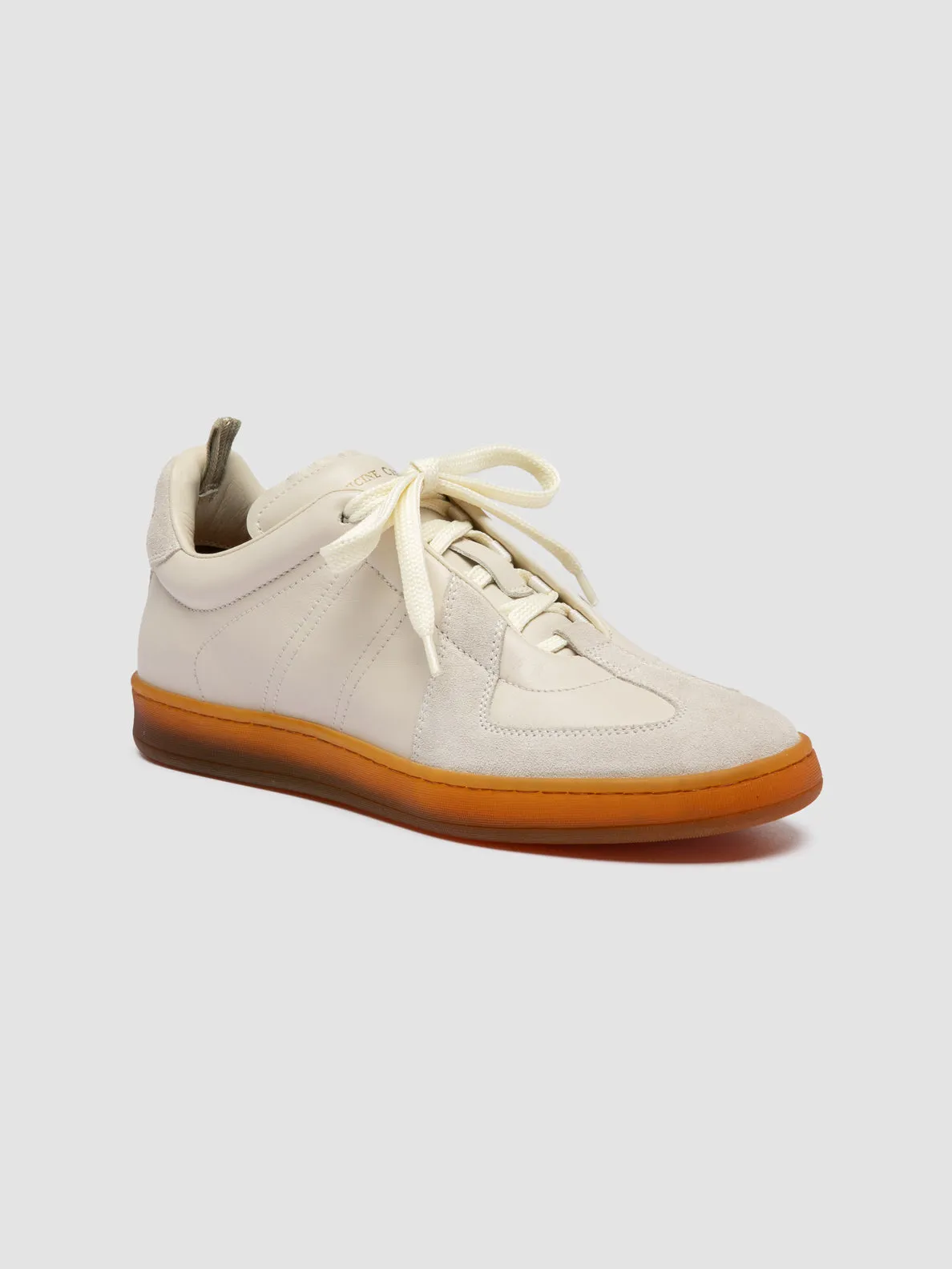 MILITIA 102 - White Leather and Suede Sneakers Joy Step School Go