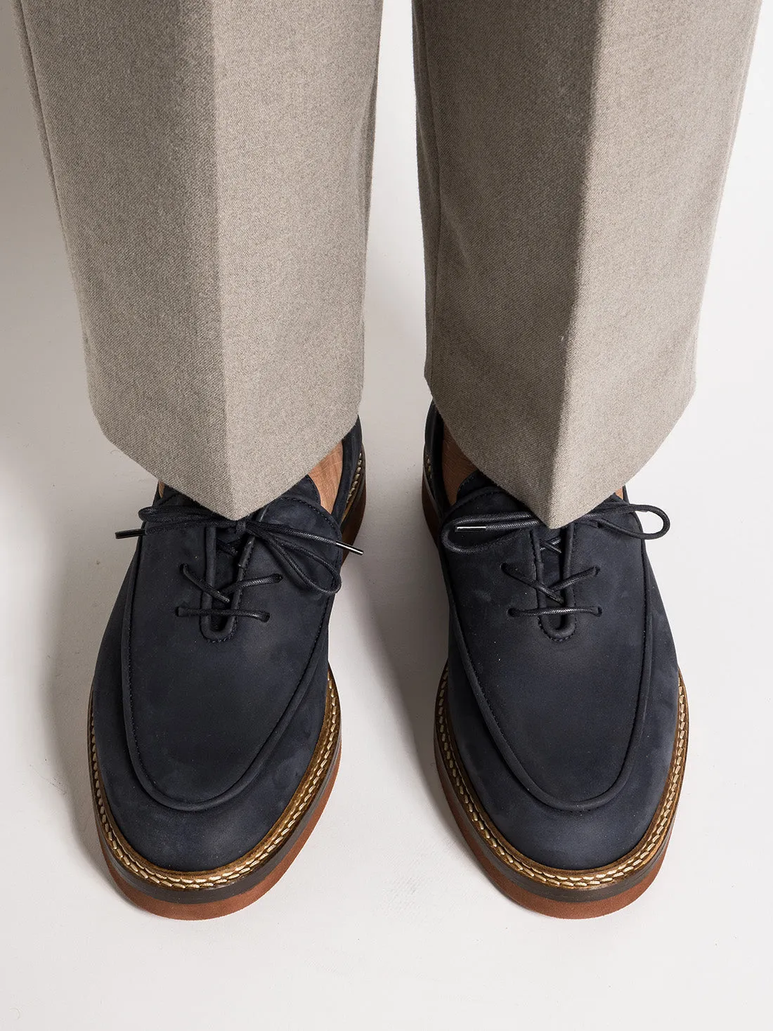 Easy Fit Premium Leather Fit LUCO NAVY NUBUCK