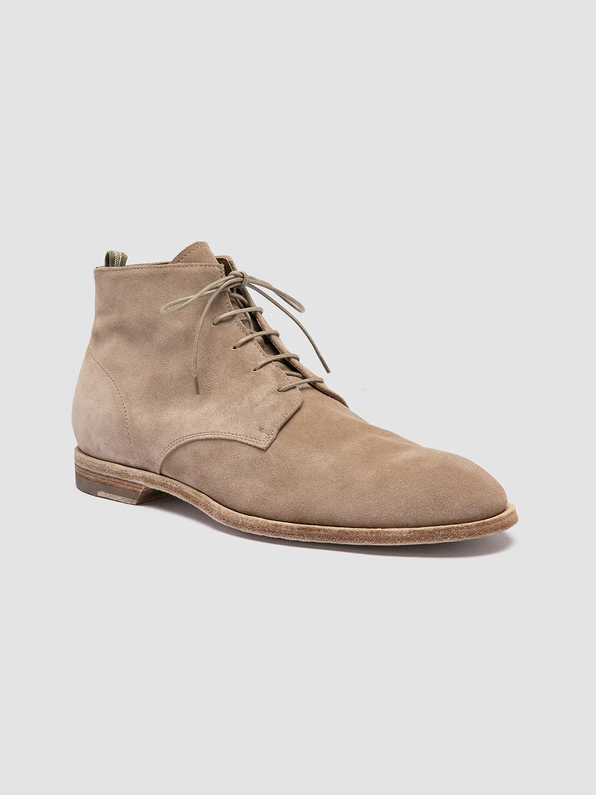 Padded collar SOUND 003 - Beige Suede Lace-up Boots