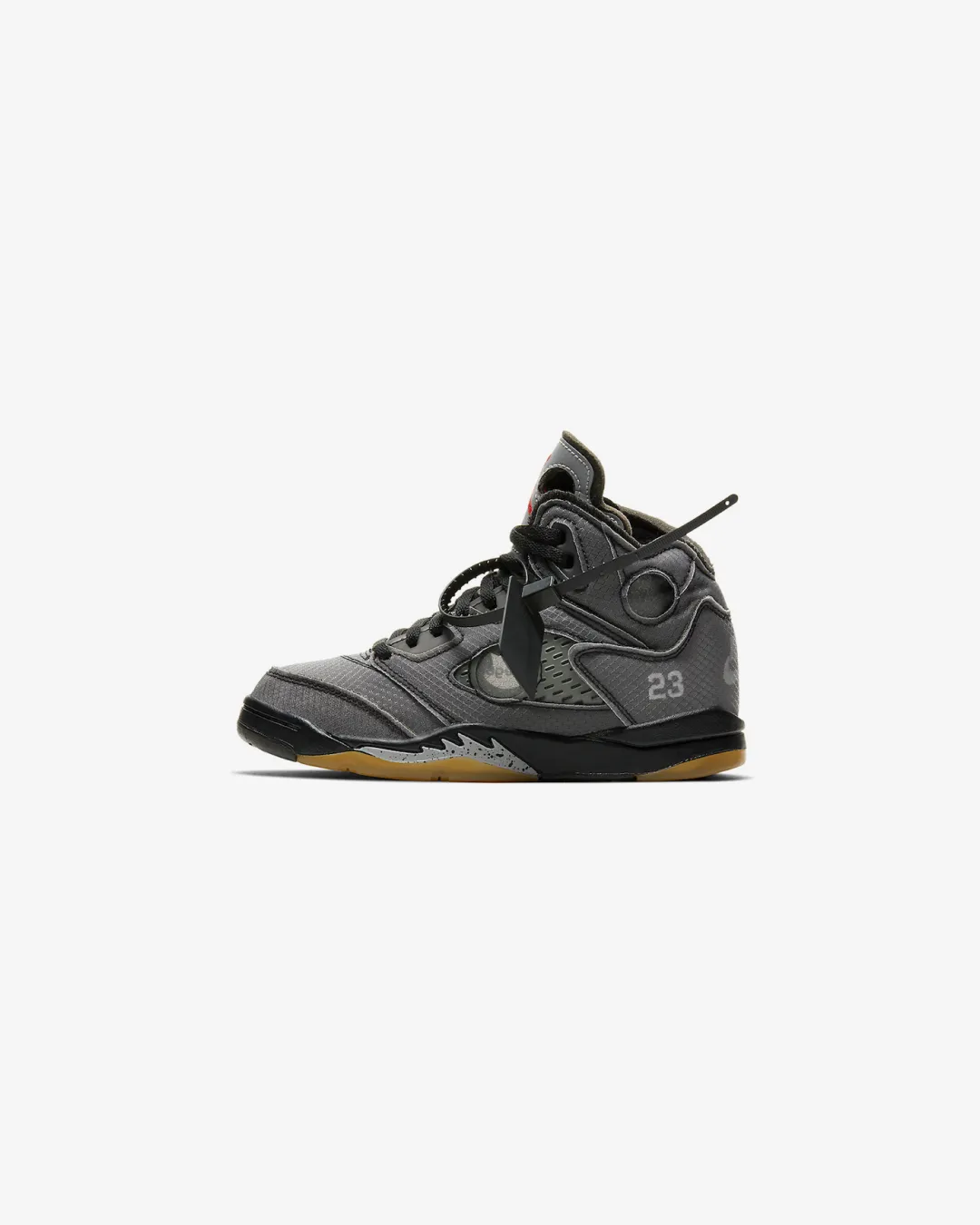 Air Jordan x Off-White 5 V Retro Chicago Black Metallic Virgil Abloh Sneakers breathable fabric shoes tennis - compatible shoes