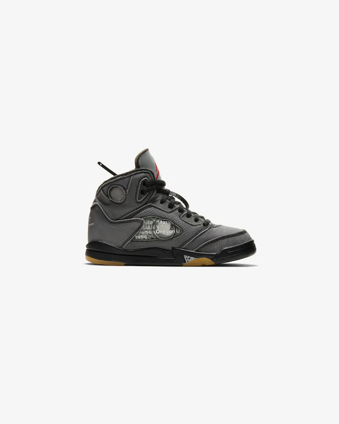 Air Jordan x Off-White 5 V Retro Chicago Black Metallic Virgil Abloh Sneakers Comfort Enhancement Meta Move