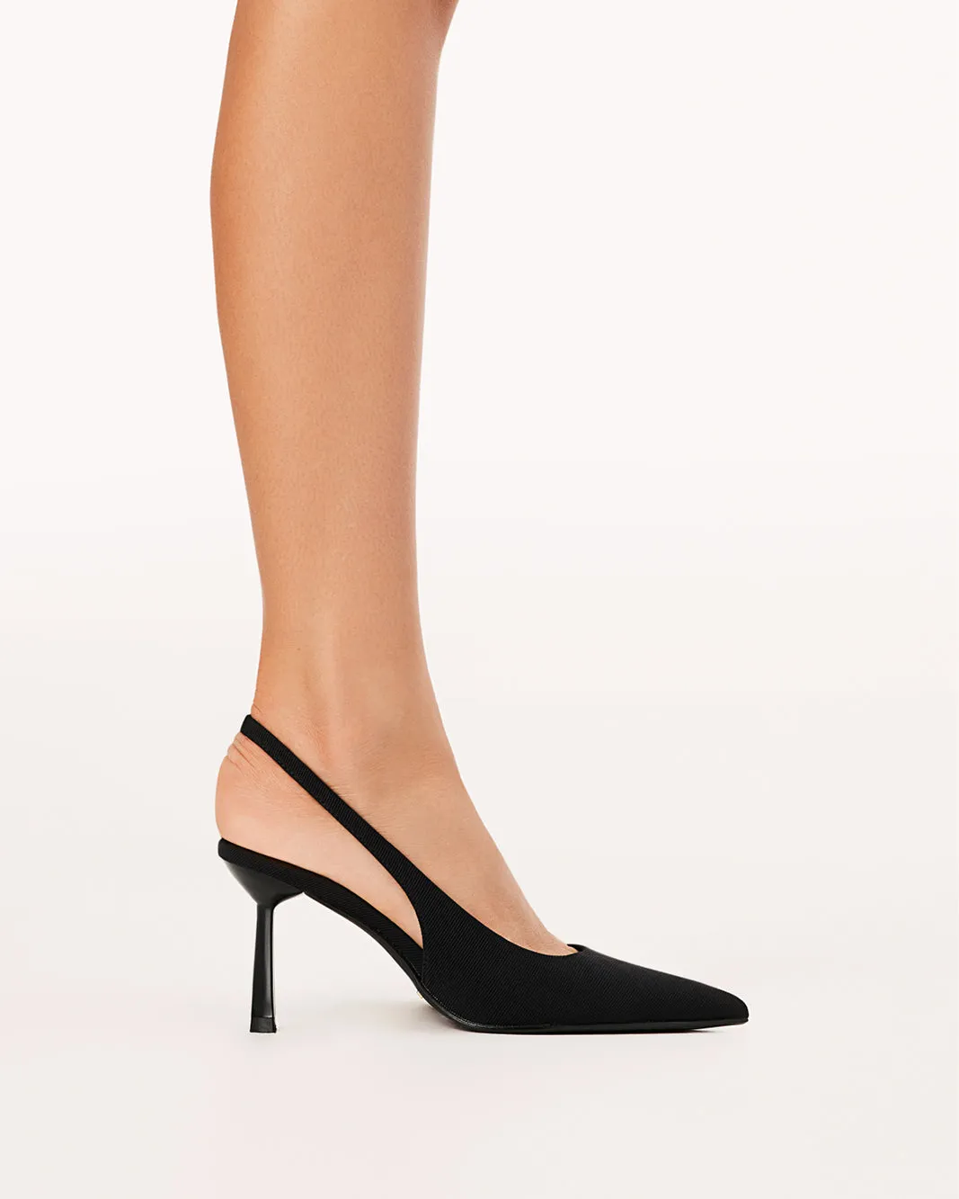 IDANA - BLACK GROSGRAIN Peep Toe Booties Comfort Cushion