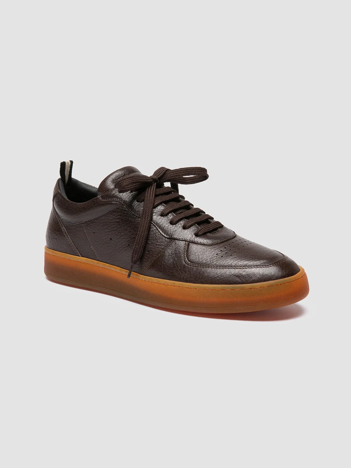 ASSET 001 - Brown Leather Sneakers Cushioned Support Street Ready