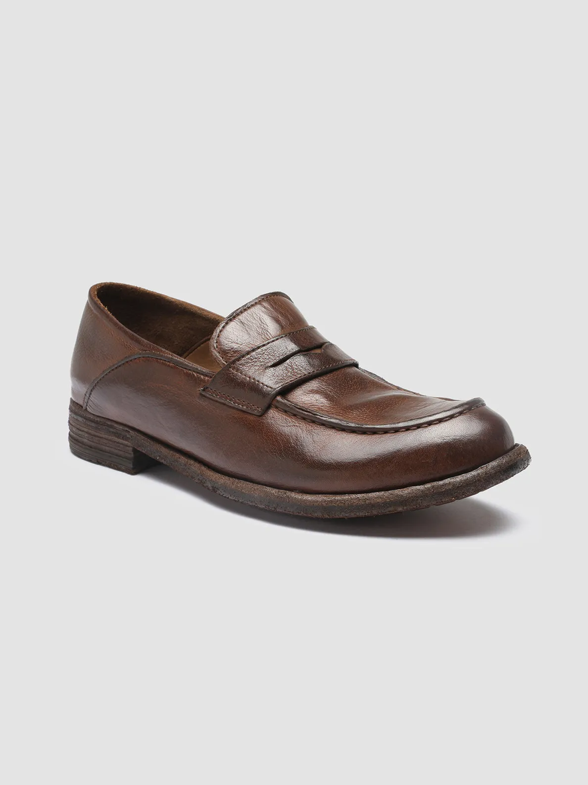 Premium Leather Trail Hike LEXIKON 140 - Brown Leather Penny Loafers
