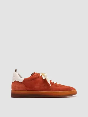 Slide Step Practical Footwear DESTINY 101 - Red Leather and Suede Sneakers
