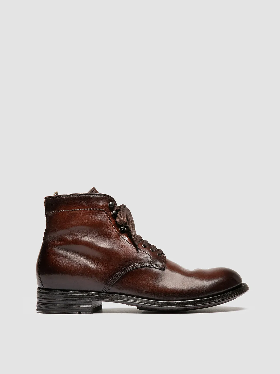 Wear resistant ADMIRAL 009 - Brown Leather Lace-up Boots