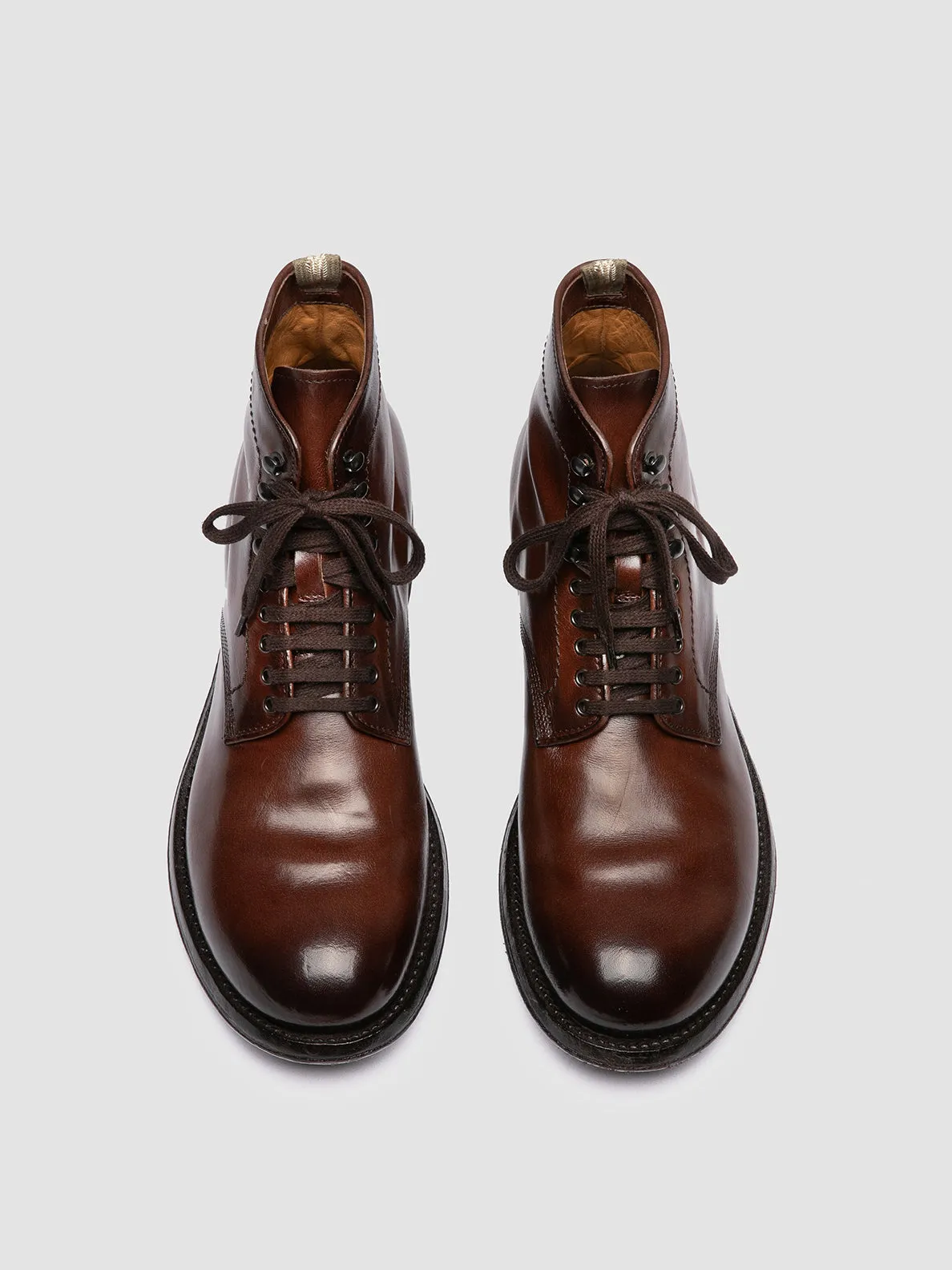 Easy performance Sleek Look ADMIRAL 009 - Brown Leather Lace-up Boots