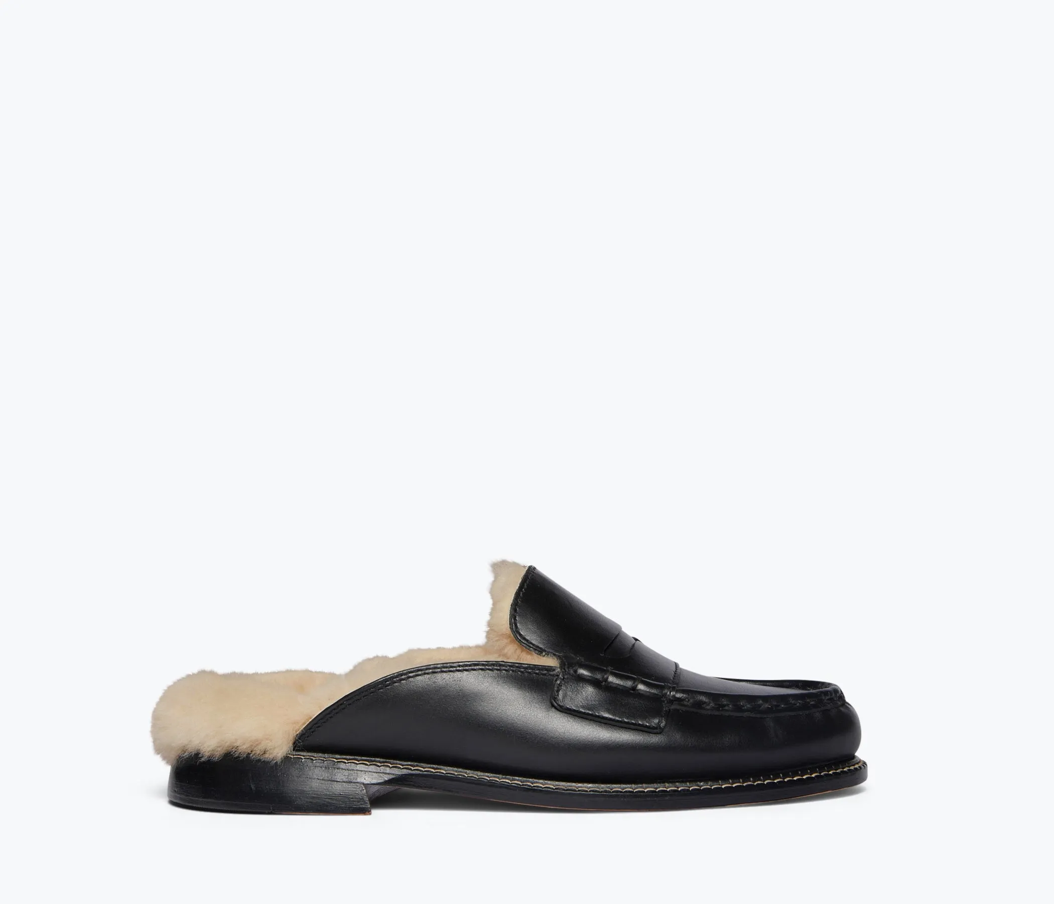 Professor Style TEMI SHEARLING PENNY LOAFER MULE