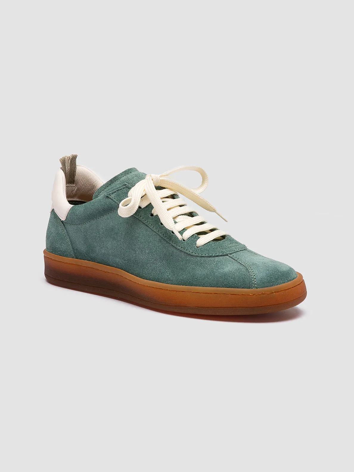 DESTINY 101 - Green Leather and Suede Sneakers Shady Step