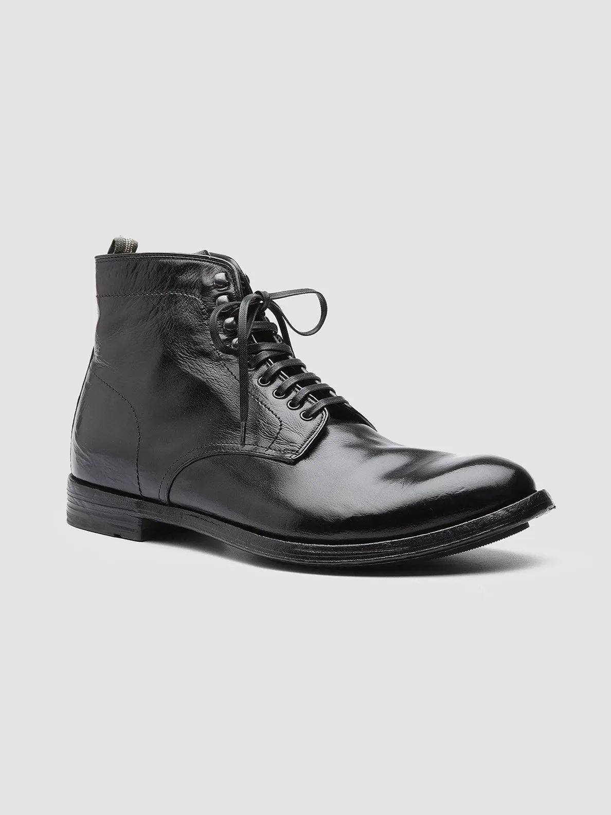 ANATOMIA 013 - Black Leather Ankle Boots Strong Traction Sleek Form