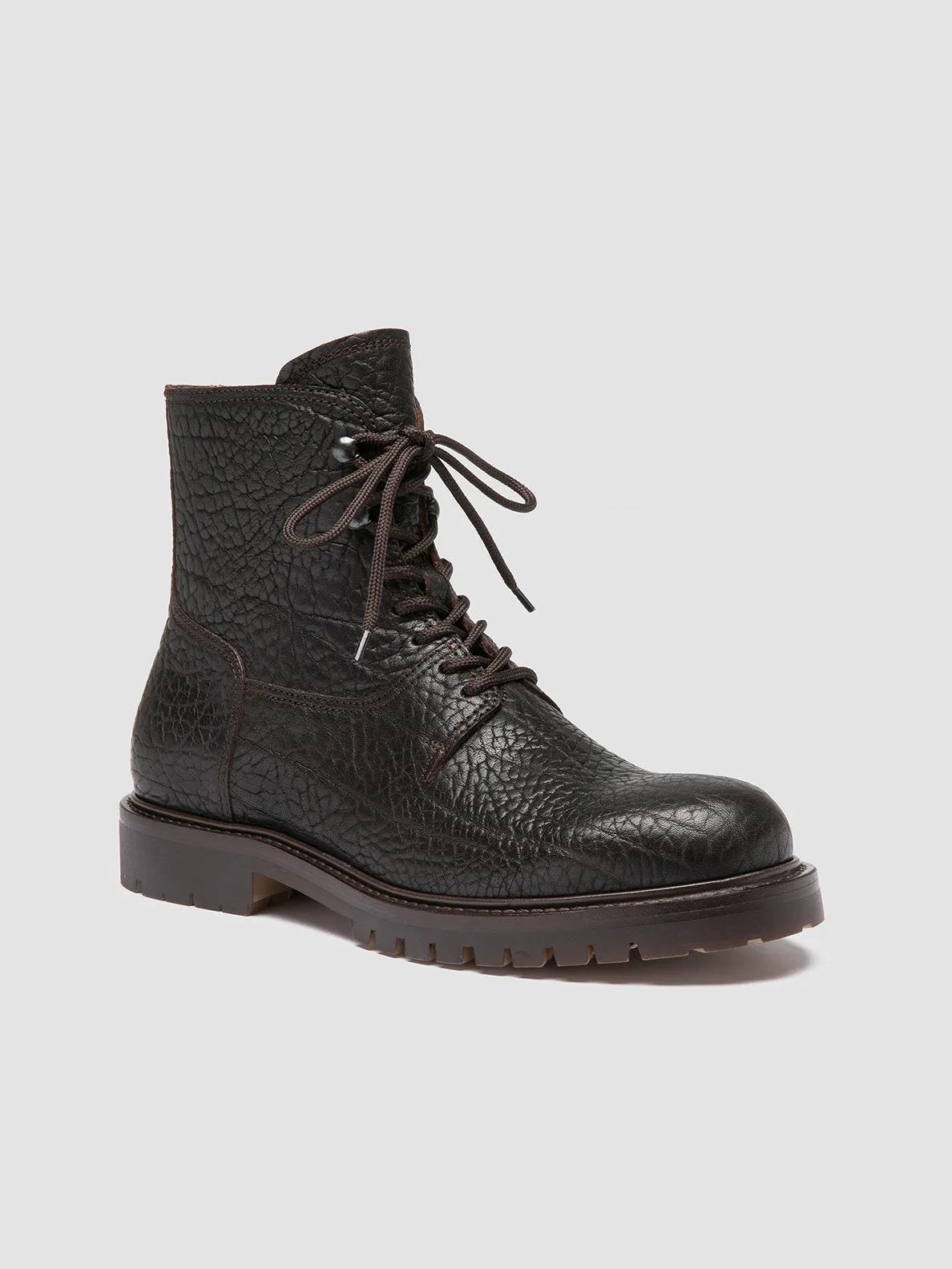 Street Wear Shape Hold BOSS 017 - Brown Leather Lace-Up Boots