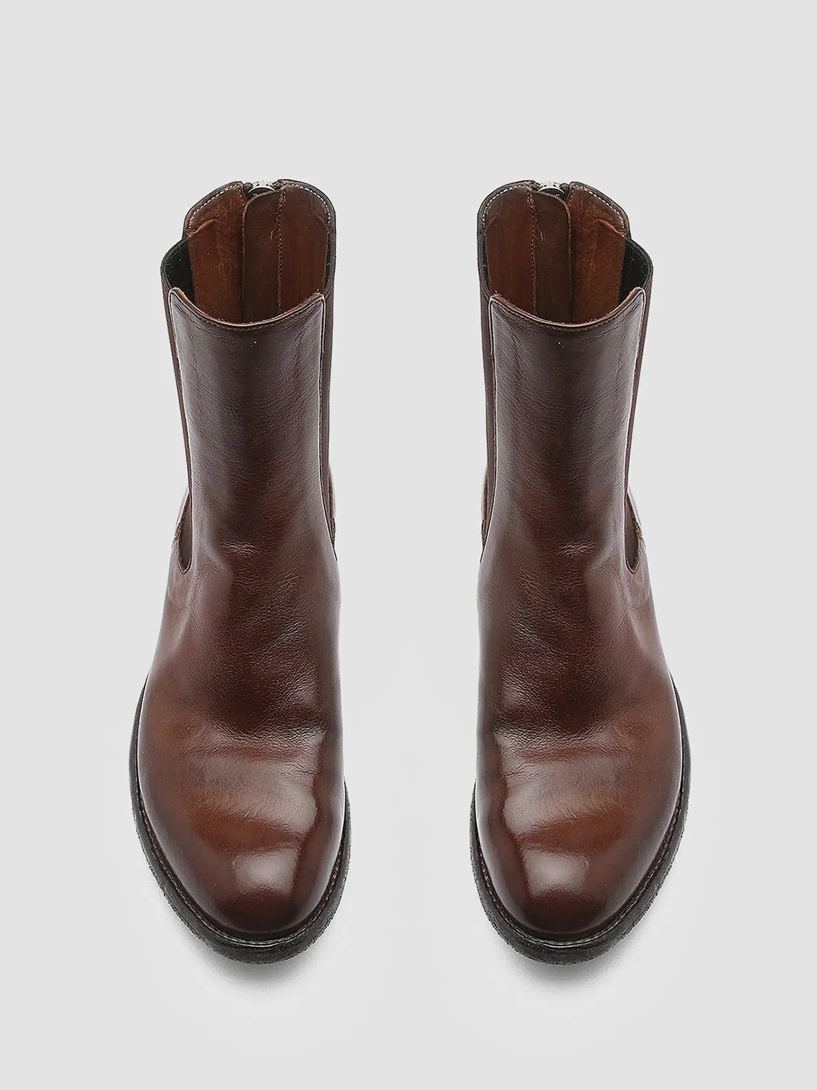 Score Step Calm Grey LEXIKON 073 - Brown  Leather Chelsea Boots