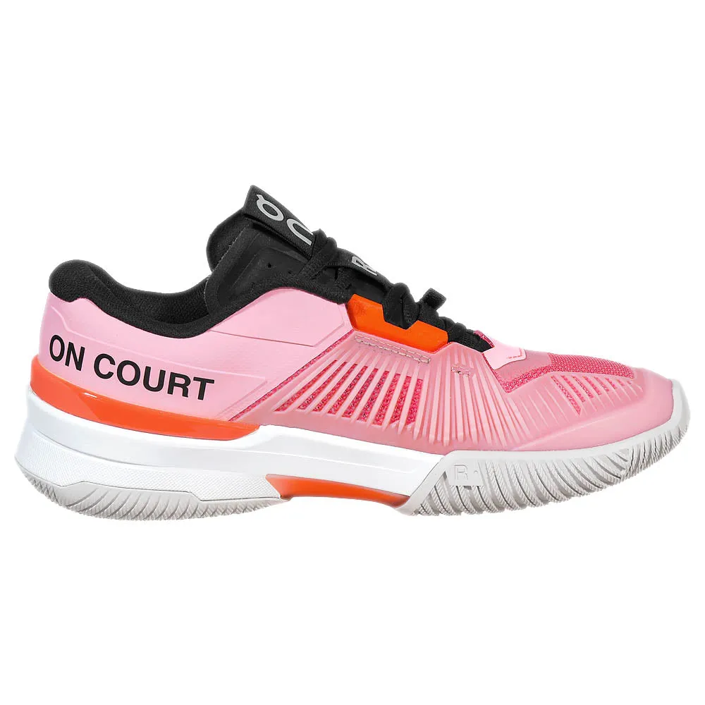On Women's THE ROGER Pro Fire - Pink/Flame Comfortable Step Plush traction