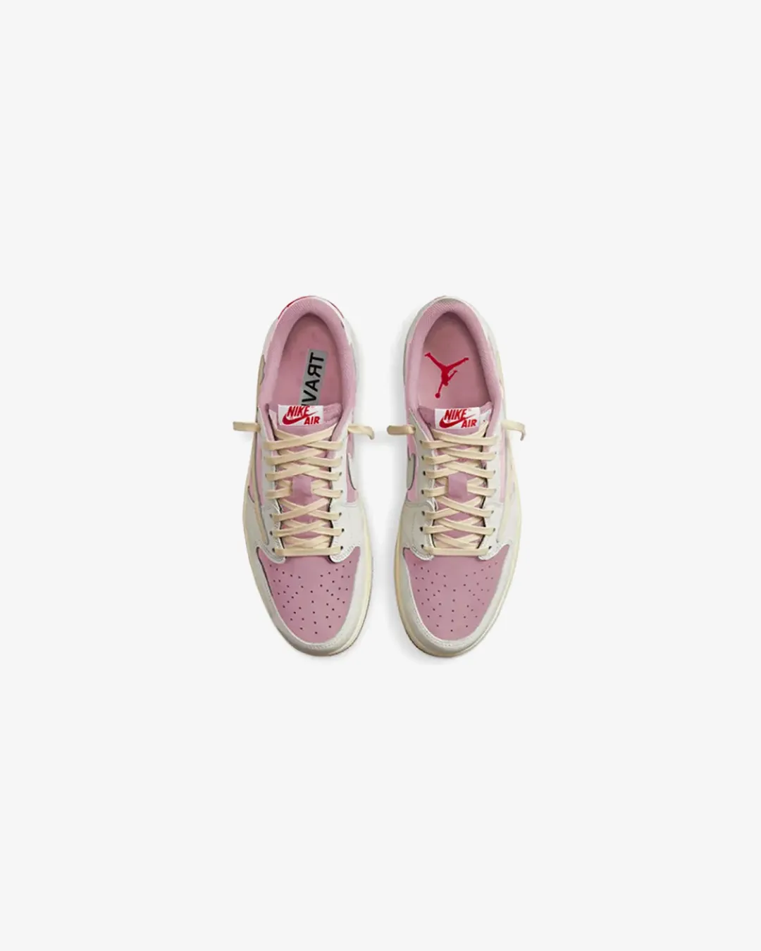 Printed patterns street Air Jordan 1 Lows Travis Scott Shy Pink-White Sneakers