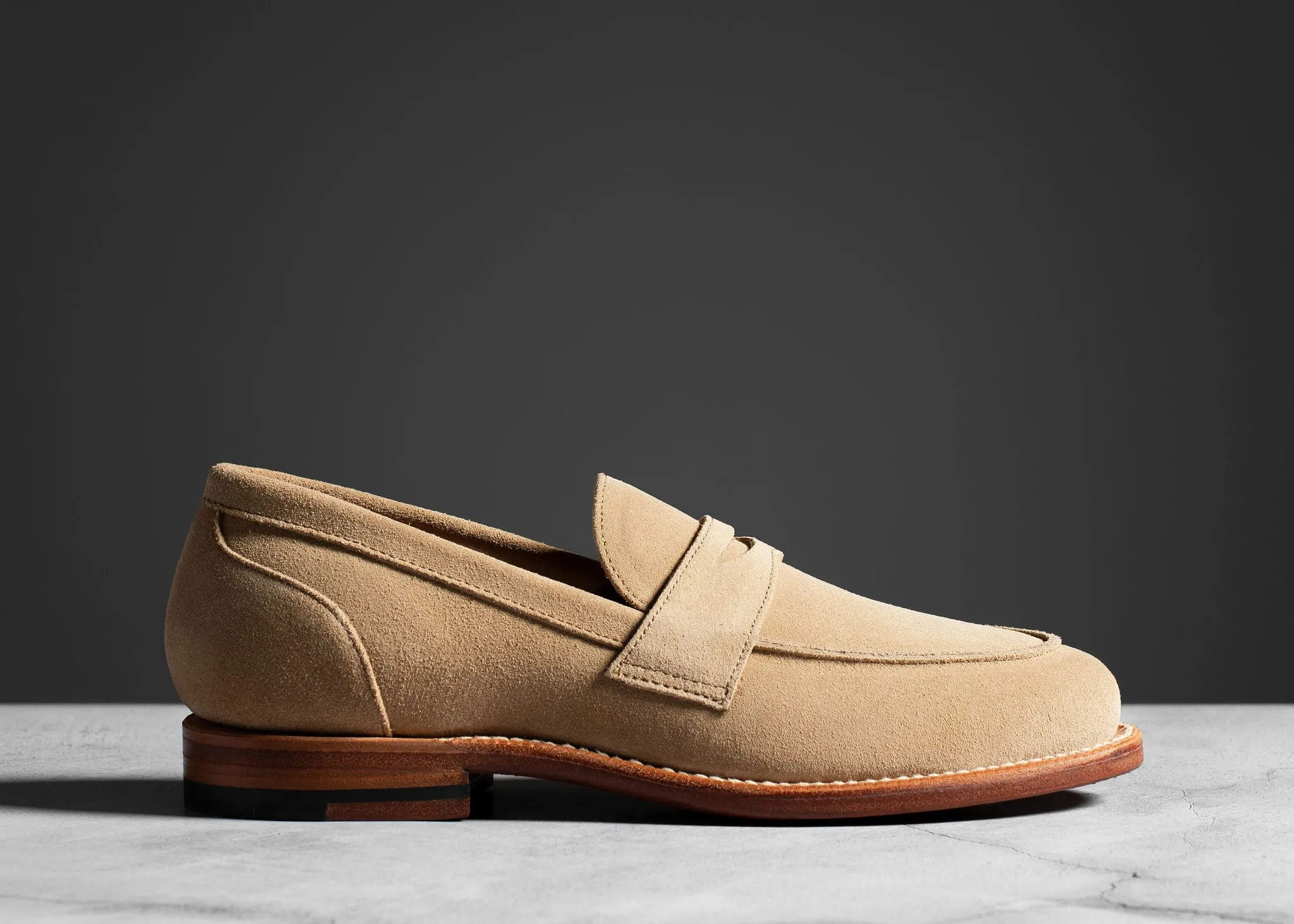 Clara Penny Loafer Tan Suede elegant design Slip-On Style