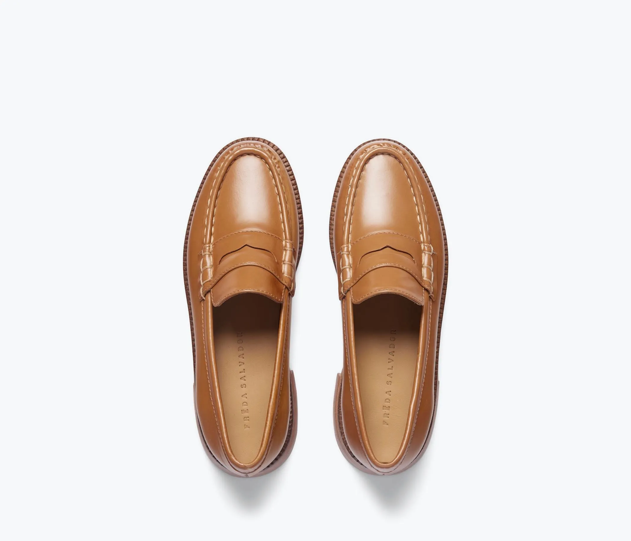 ELBA PENNY LOAFER Patina Effect Cork Footbed