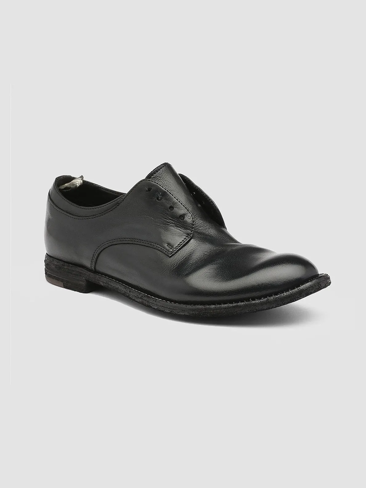 LEXIKON 501 - Black Leather Derby Shoes Pastel tone