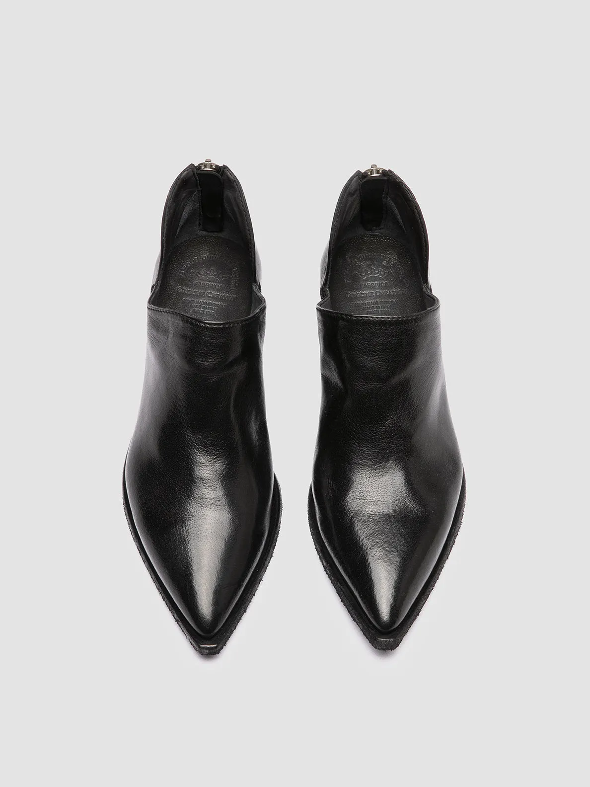 NOELIE DD 106 - Black Leather Zipped Boots Trendy Wear