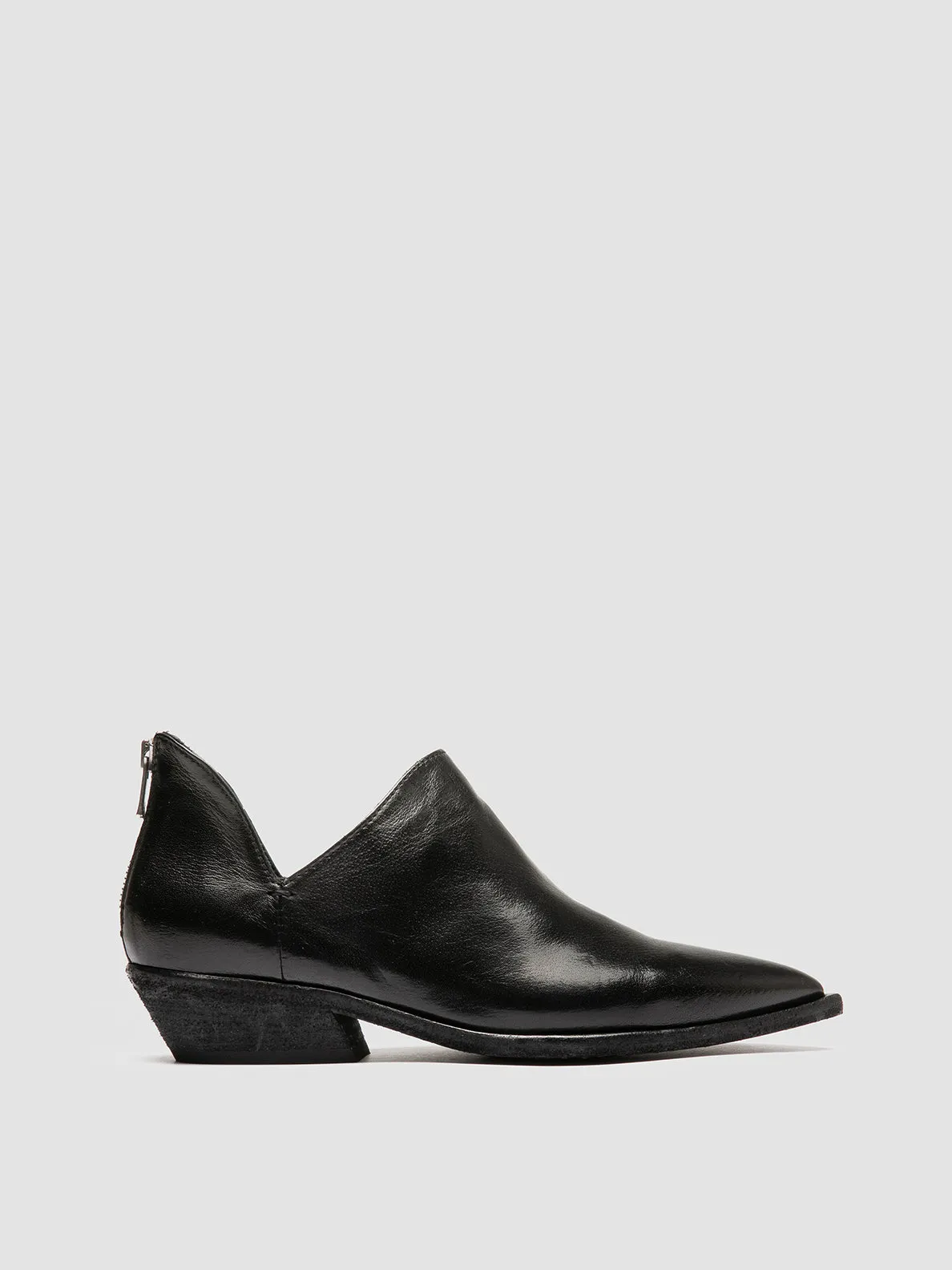 NOELIE DD 106 - Black Leather Zipped Boots School Hike