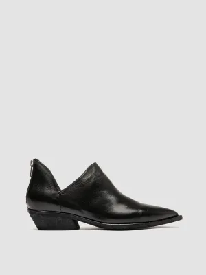NOELIE DD 106 - Black Leather Zipped Boots School Hike