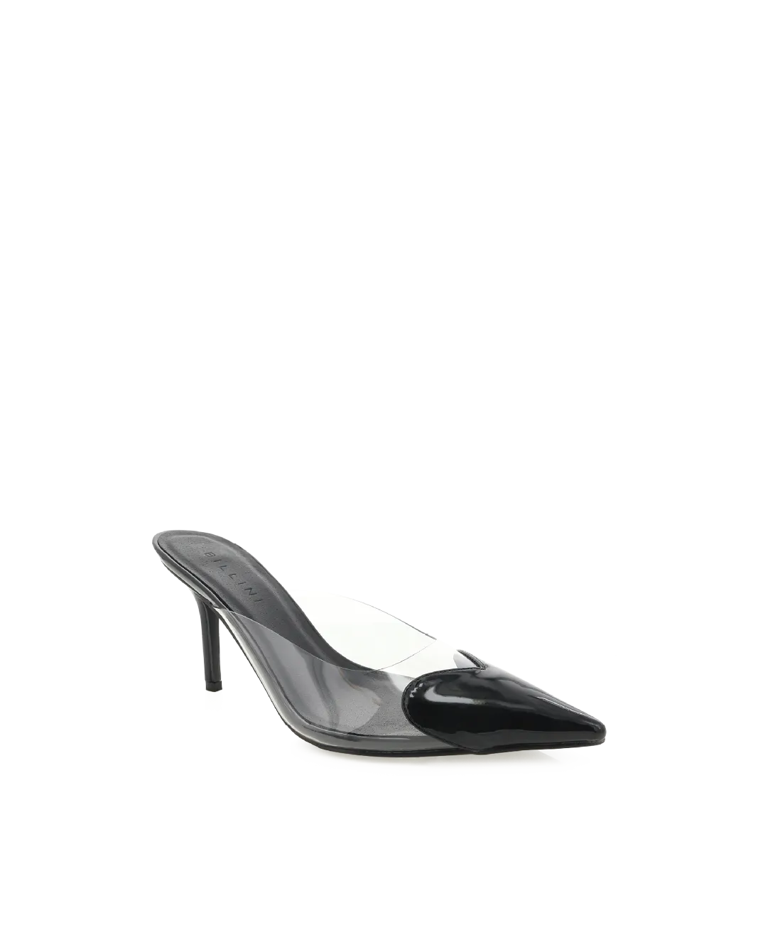 KARESS - BLACK PATENT-CLEAR Suede Heels