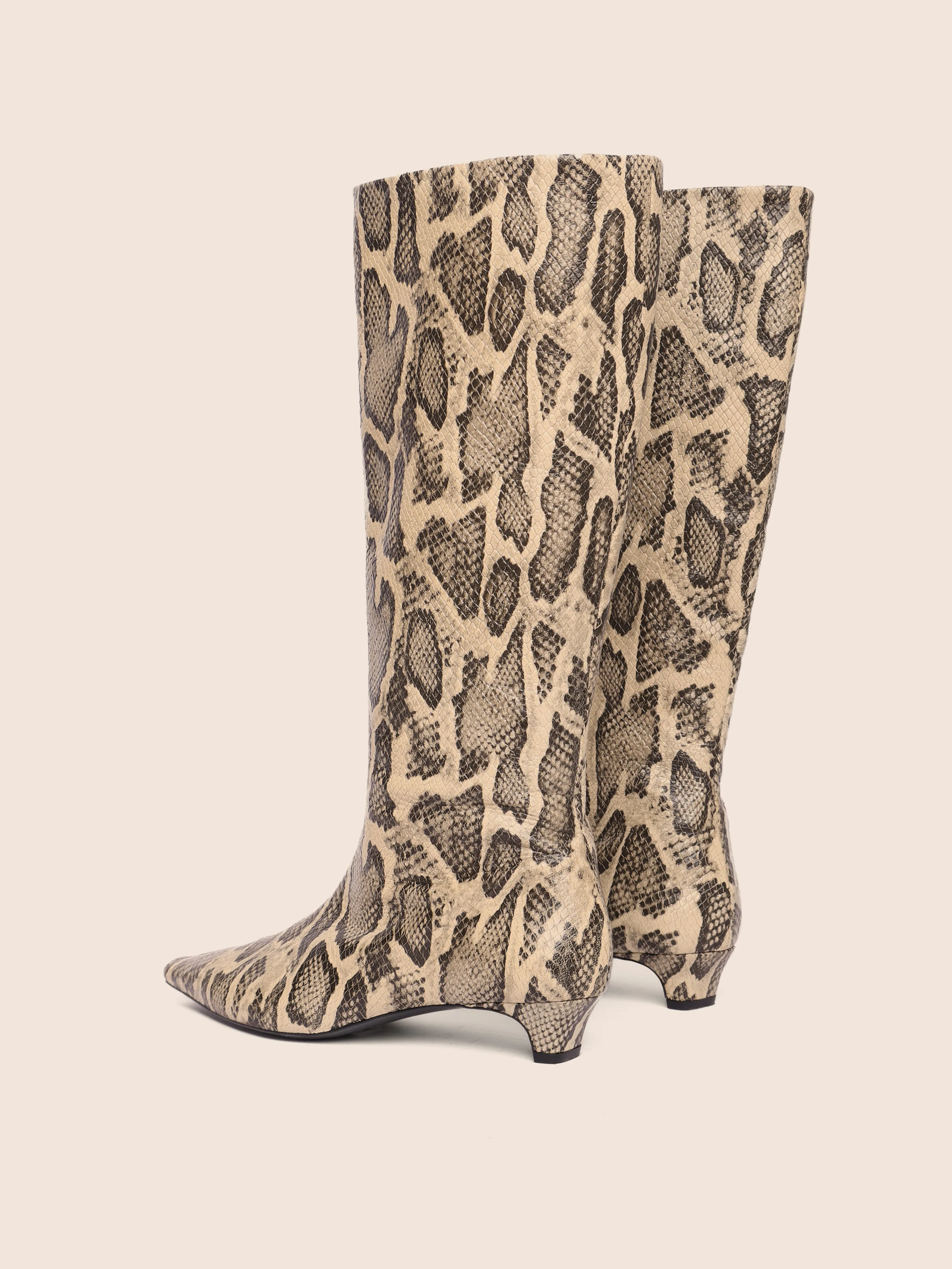 Novelda Snake Boot Leather Comfort Stretchable