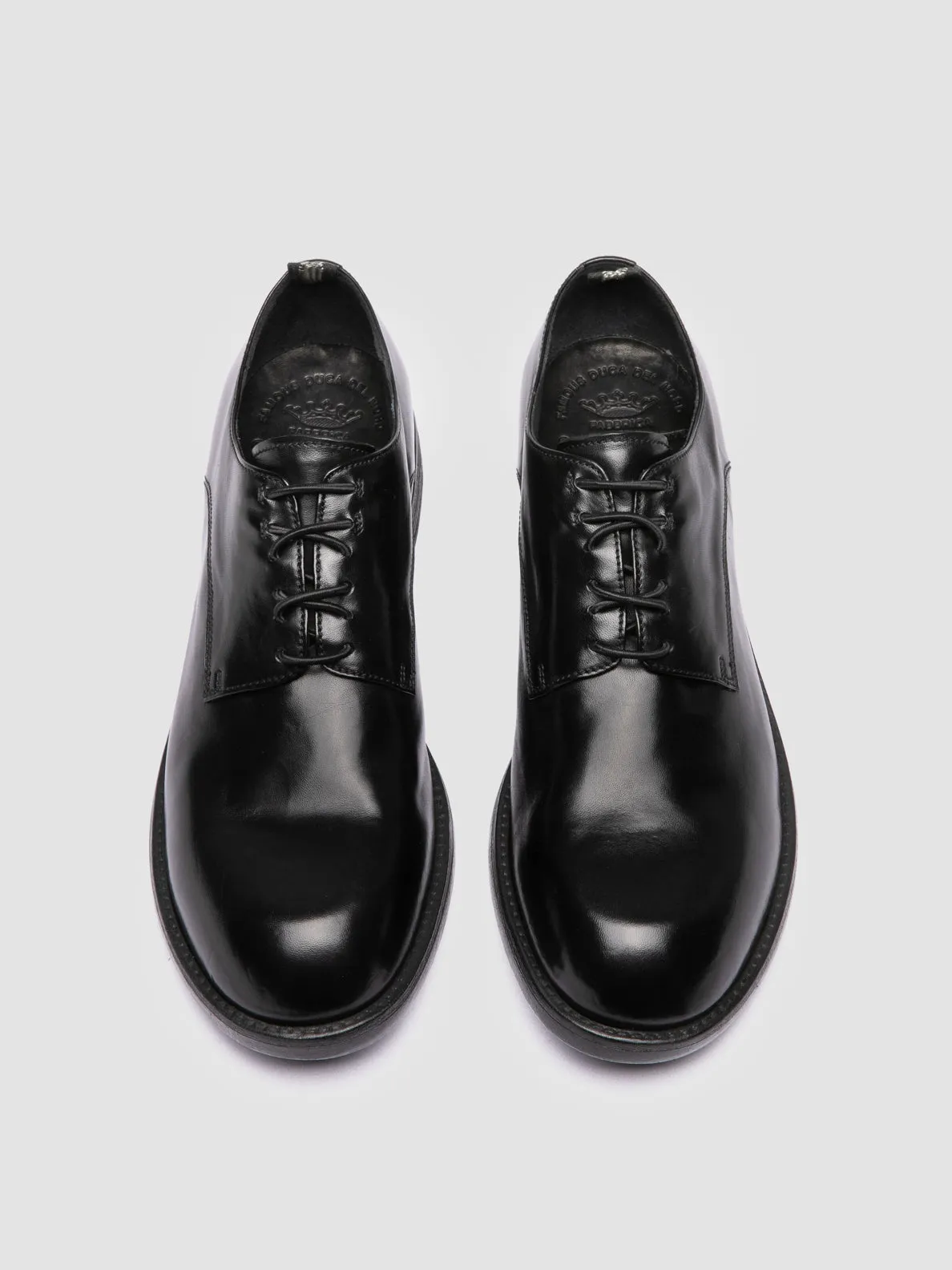 DIARY 009 - Black Leather Derby Shoes Durable Mesh