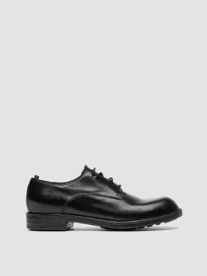 DIARY 009 - Black Leather Derby Shoes Travel Footwear