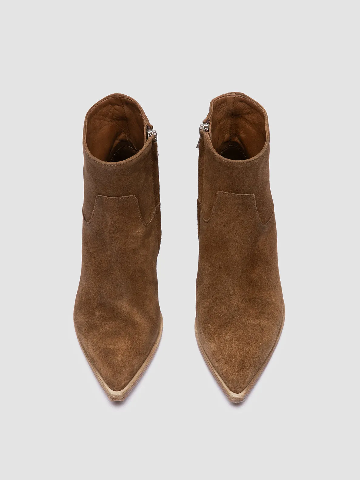 NOELIE DD 102 - Brown Suede Zipped Boots Smooth Walk