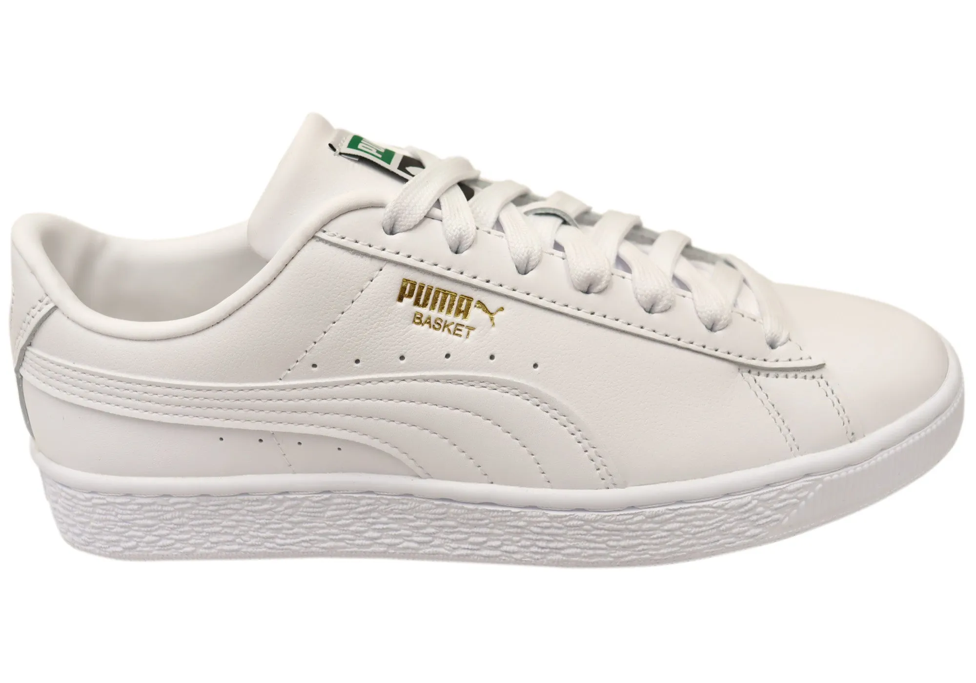 Functional Gear Puma Mens Basket Classic XXI Comfortable White Lace Up Sneakers