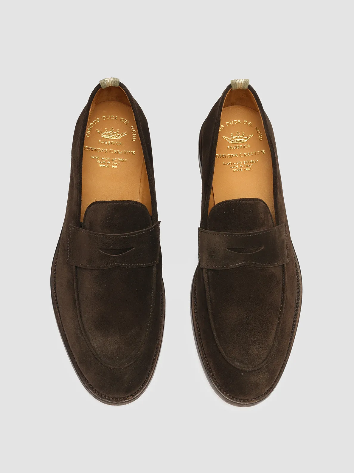 Casual traction OPERA 001 - Brown Suede Penny Loafers