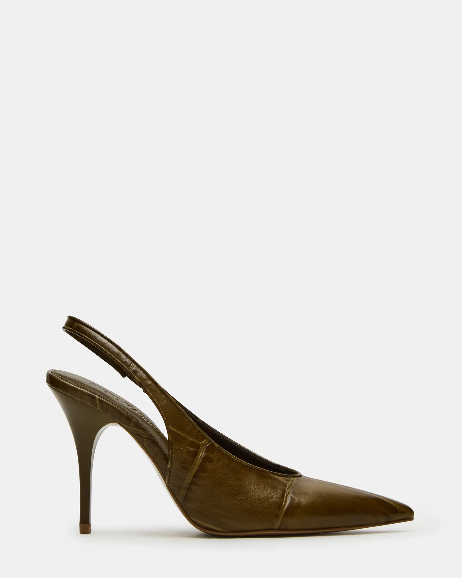 ANDROMEDA GREEN CROCODILE Elegant Slip-On Heels