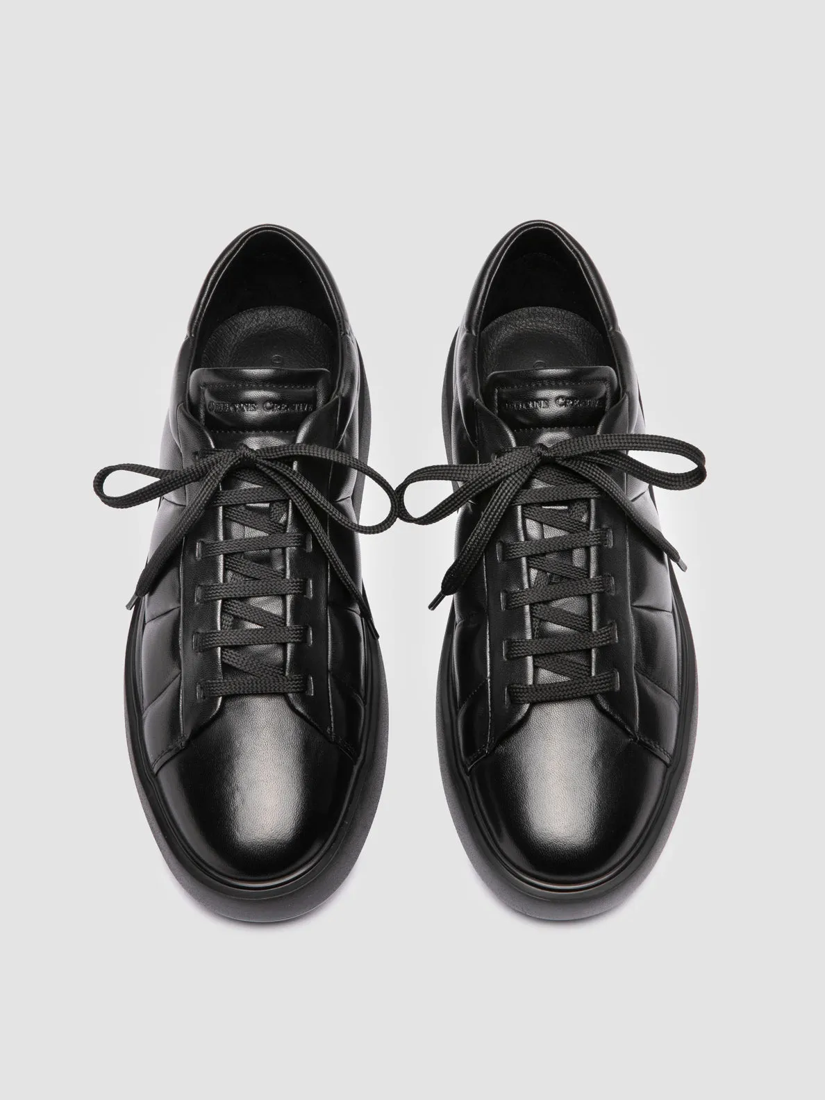 City Hustle LEISURE 003 - Black Leather Sneakers