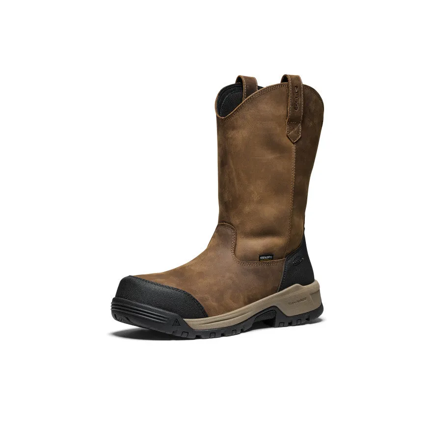 Men's Evanston Pull-On Waterproof Boot (Carbon Toe)  |  Bison/Black Snowy Environment