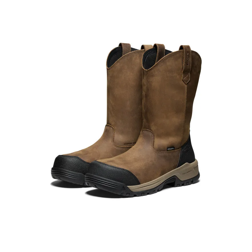 Men's Evanston Pull-On Waterproof Boot (Carbon Toe)  |  Bison/Black Comfortable Balance