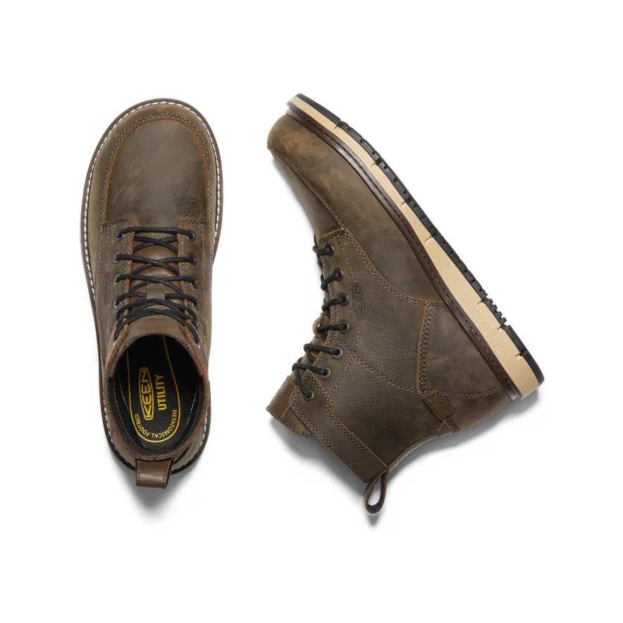 Sturdy Frame Comfort arch Men's San Jose 6" Waterproof Boot (Aluminum Toe)  |  Cascade Brown/Black