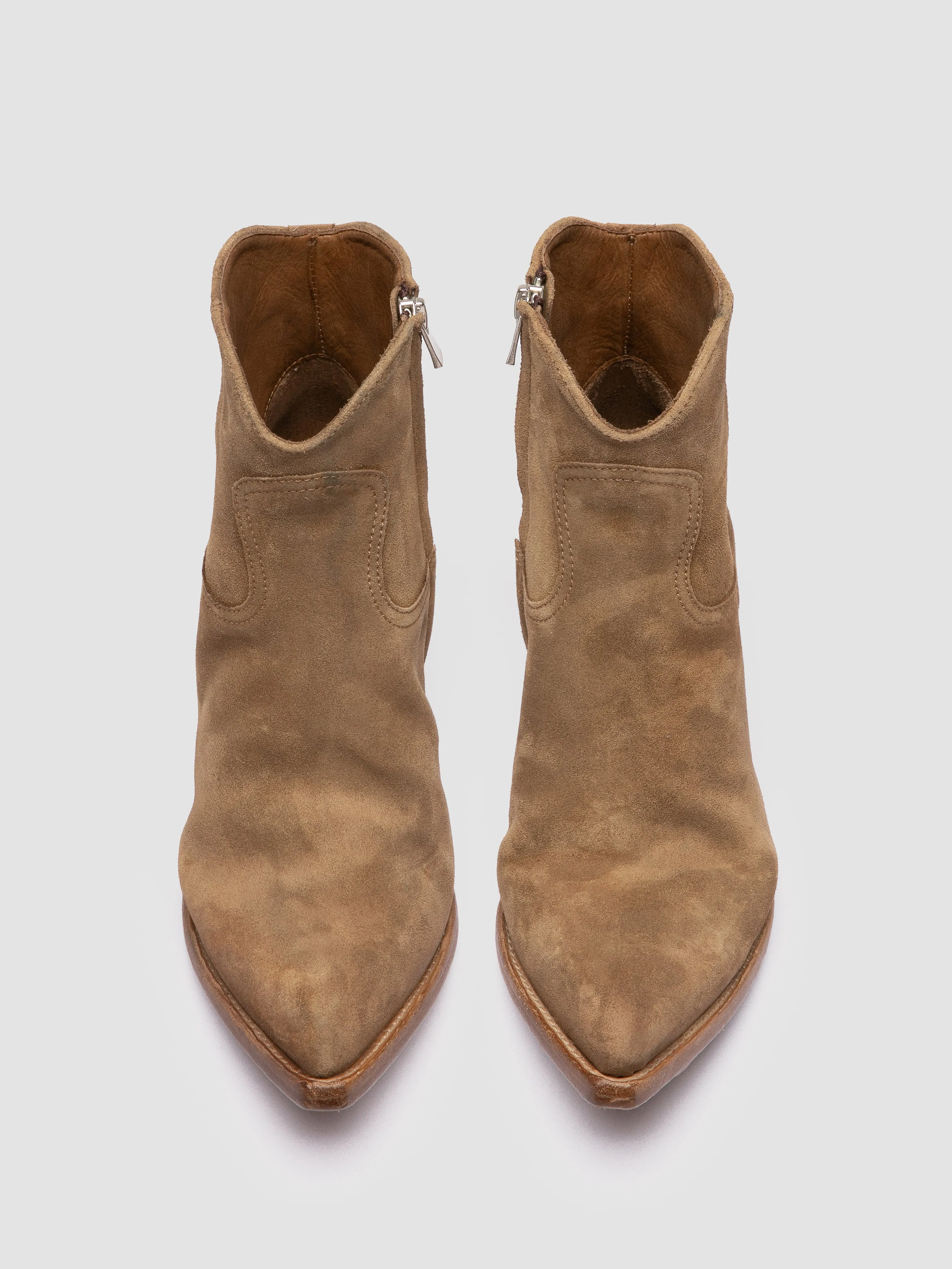 Ice Walk Glow Run WANDA DD 103 - Brown Suede Zip Boots
