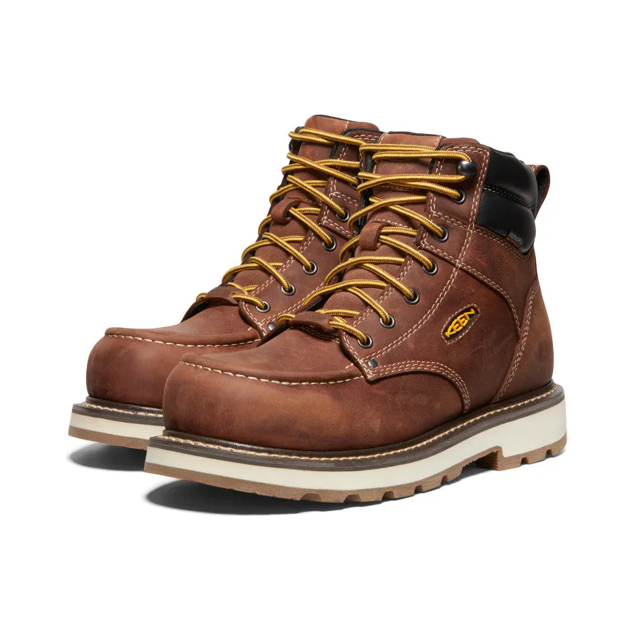 Durable Leather Ankle Lock Men's Cincinnati 6" Waterproof 90?? Heel Boot (Carbon Toe)  |  Tuscan Red/Sandshell
