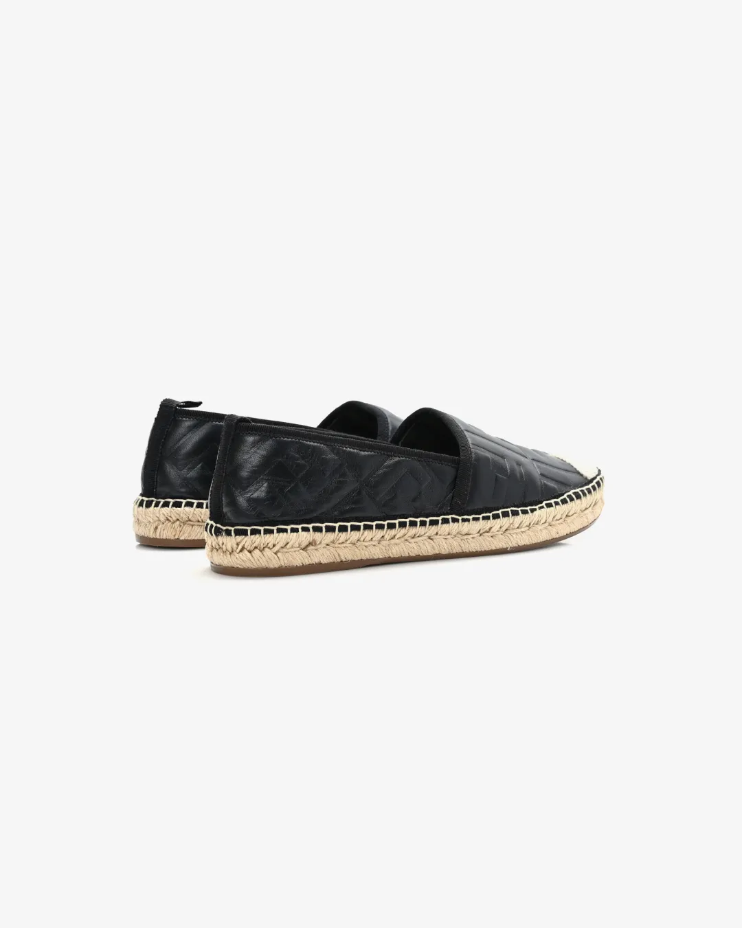 Soft Lining Fendi Nappa FF Embossed Espadrilles 'Black' Slip-on