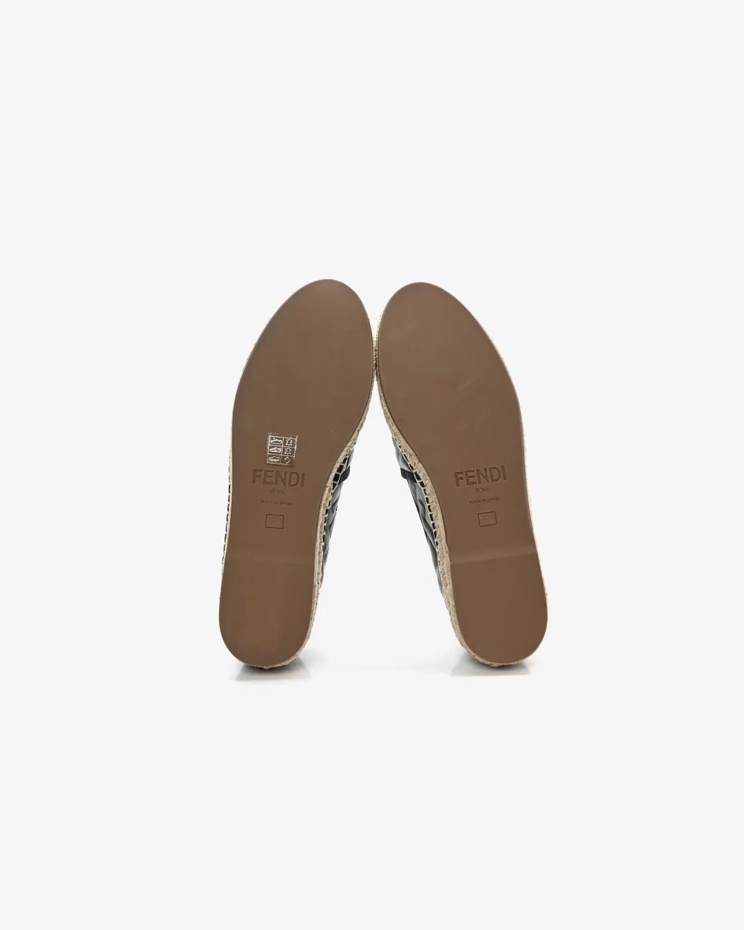 Fendi Nappa FF Embossed Espadrilles 'Black' Slip-on Mountain Strong