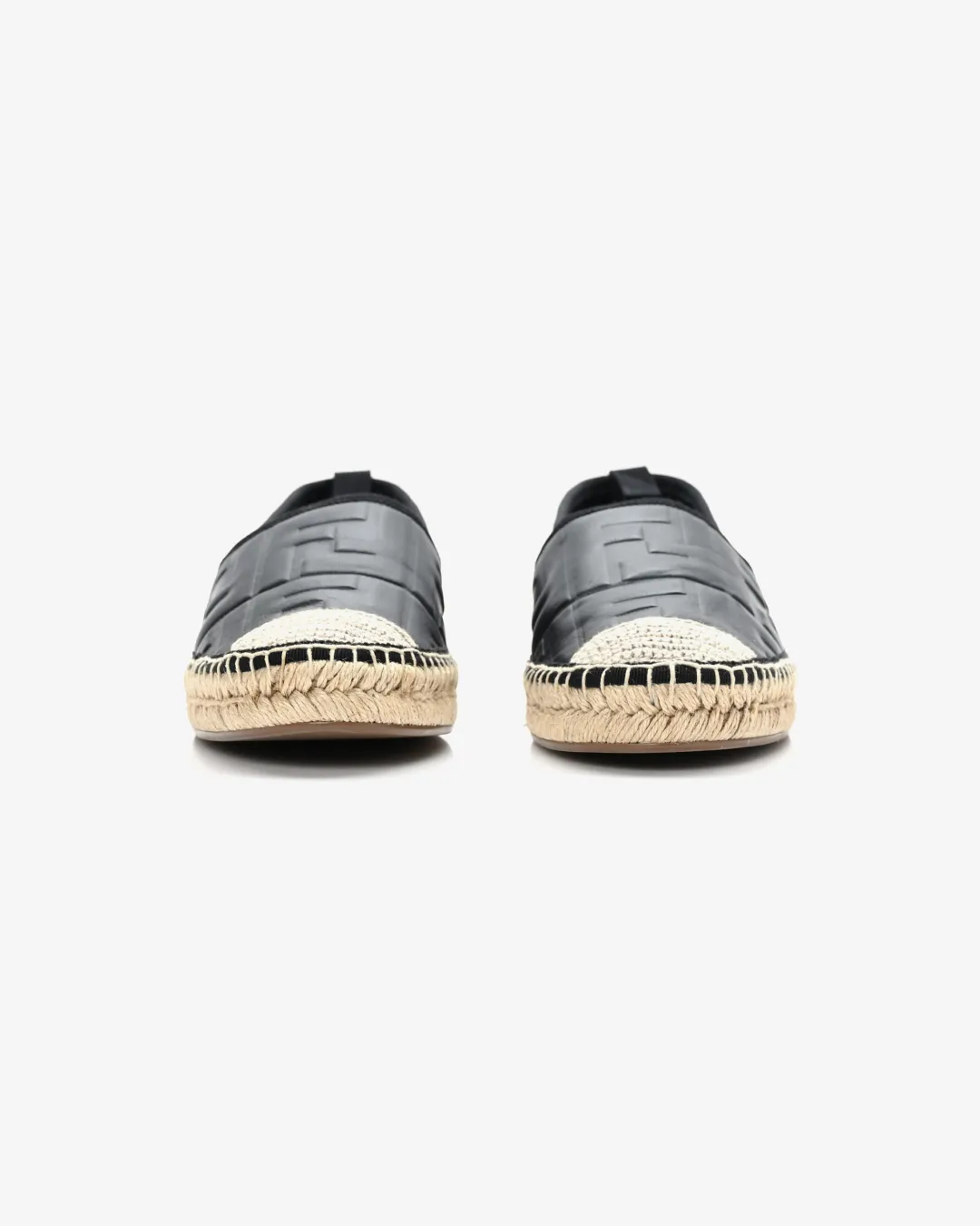 Fendi Nappa FF Embossed Espadrilles 'Black' Slip-on Wide fit
