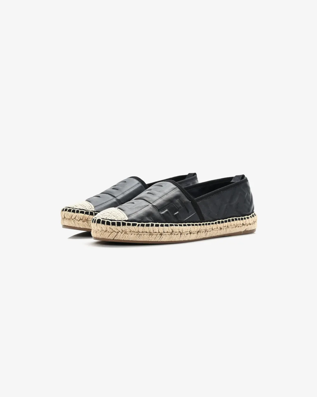 Fendi Nappa FF Embossed Espadrilles 'Black' Slip-on Field Fast Mind Ease