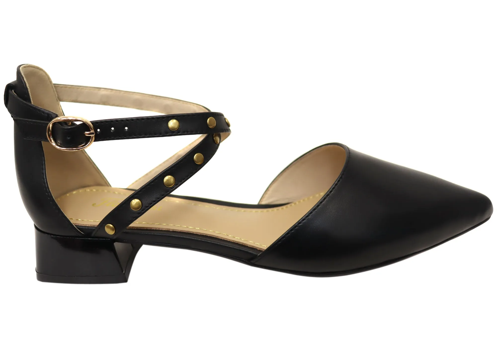 Classic Chic Vintage Love Florsheim Womens Adelle Point Toe Block Low Heel Leather Shoes