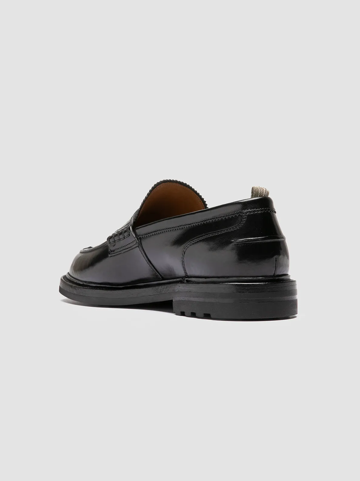 SAX FLEXI 001 - Black Leather Penny Loafers Sport Fit Flexible stability