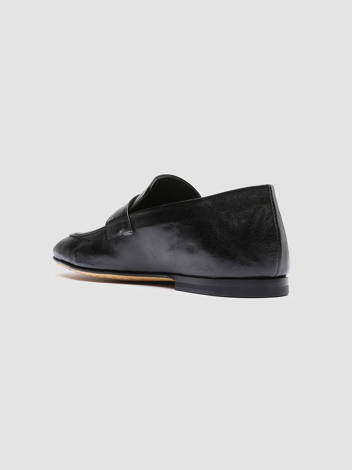 AIRTO 001 - Black Leather Penny Loafers Durable touch Weekend Ready