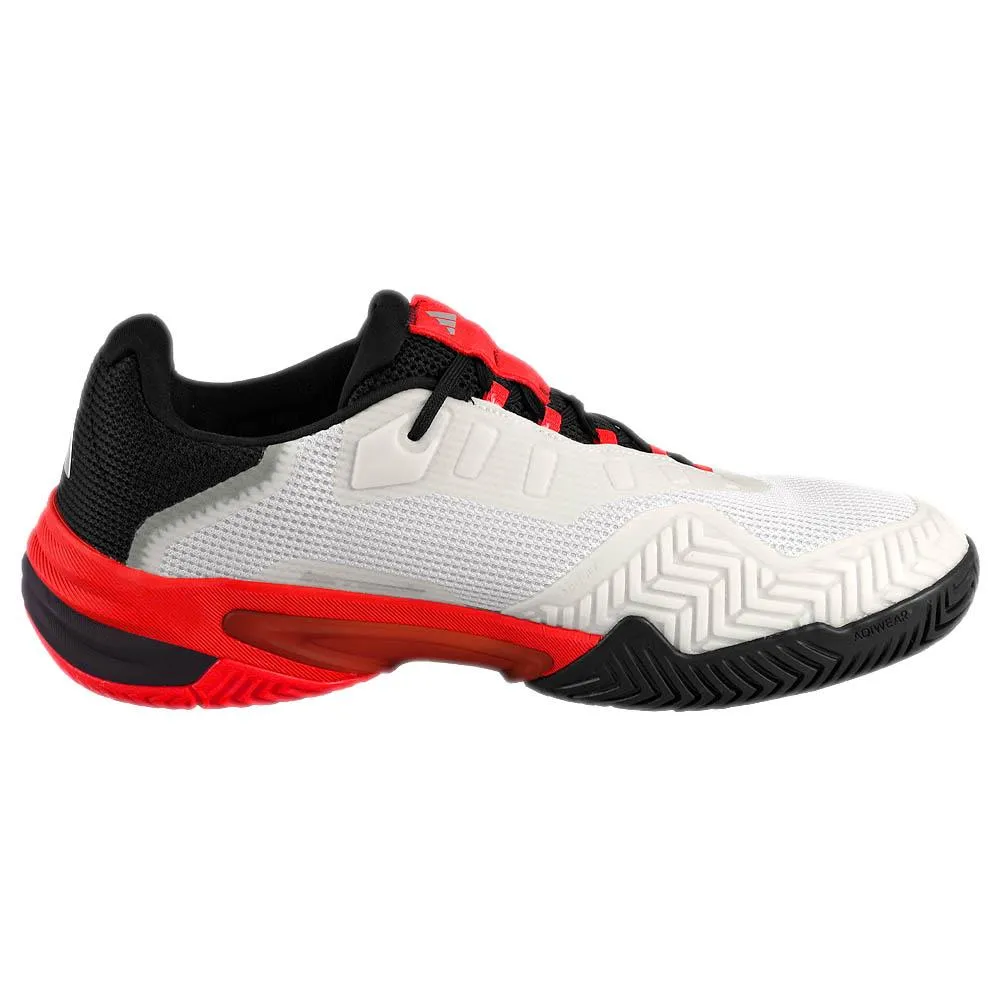 adidas Men's Barricade 13 - Cloud White/Lucid Red Impact Ready Contoured Sole