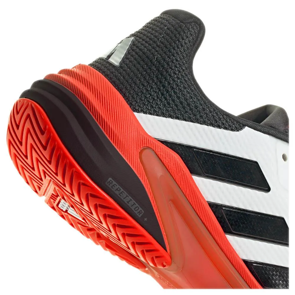 adidas Men's Barricade 13 - Cloud White/Lucid Red Lightweight Sole Stable Step