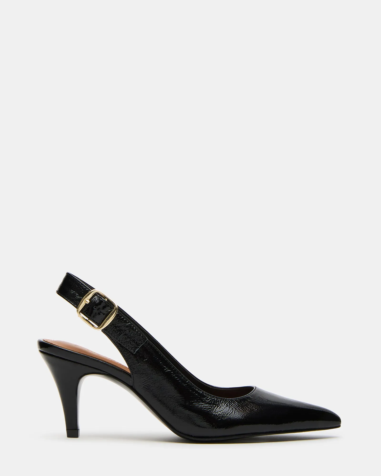 ELODINE BLACK LEATHER Bridal Heel Sandals